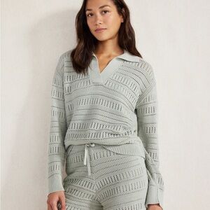 Haven Well Within- Organic Cotton Open Stitch Johnny Collar Sweater